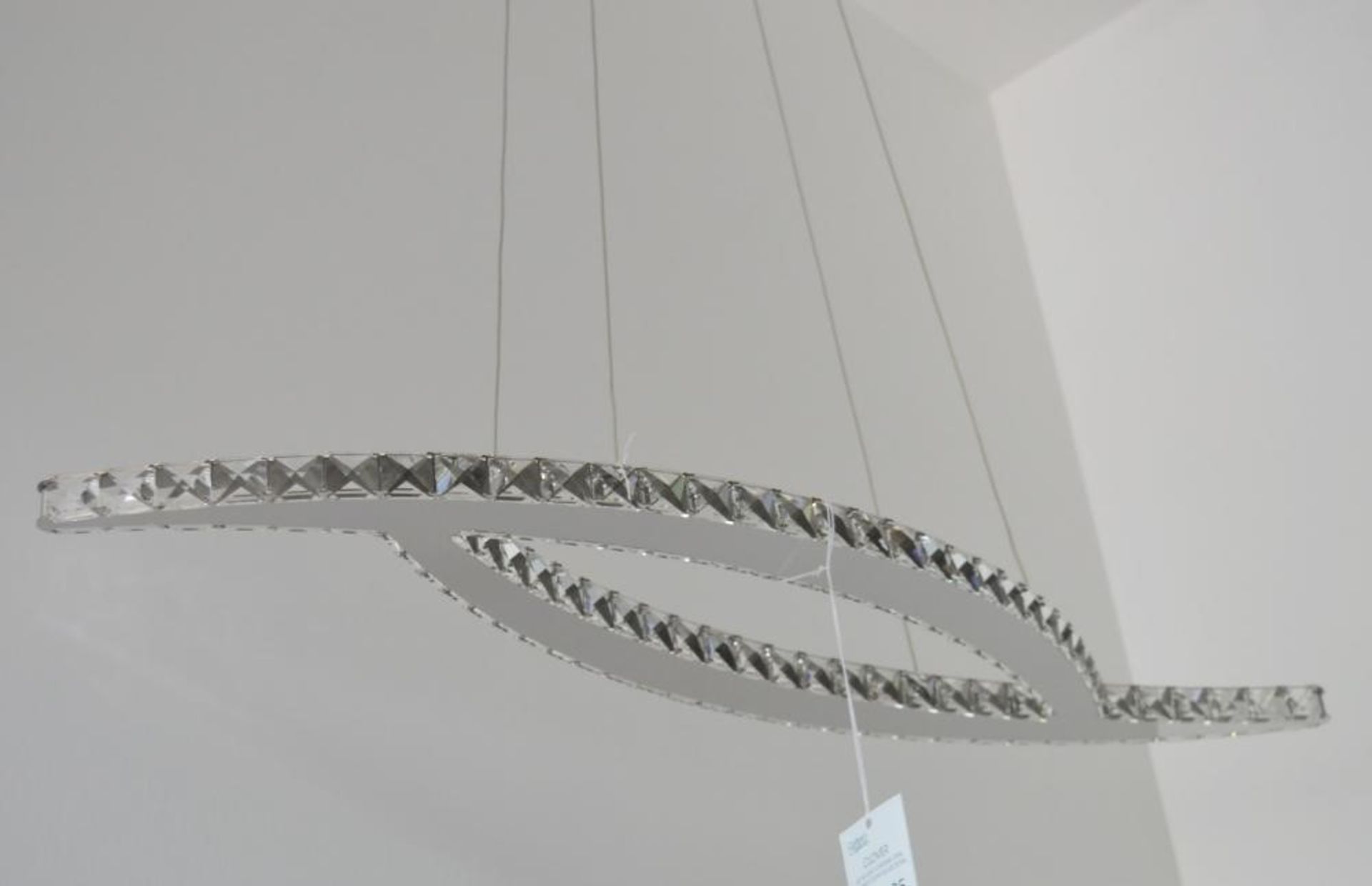 1 x CLOVER Chrome 24 LED Crystal Pendant Light With Clear Glass Detail - Ex Display Stock - CL298 - - Image 6 of 6