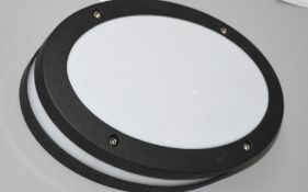 1 x OUTDOOR LED IP44 Oval Wall Bracket Light In Black With white Shade - Ex Display Stock - CL298 -