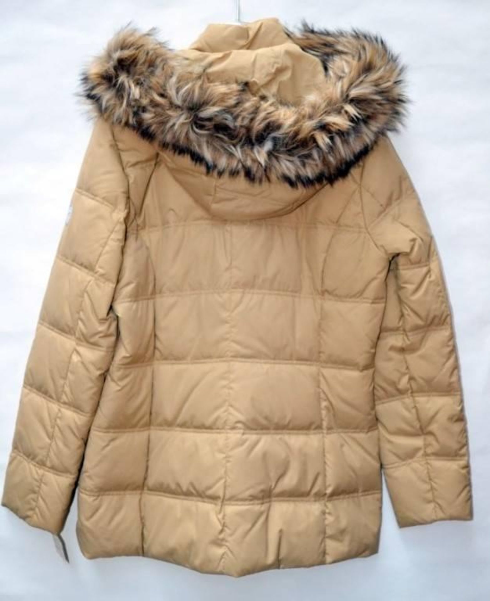 1 x Steilmann Kirsten Womens Real Down Quilted Winter Coat In Beige - Removable Hood With Faux Fur T - Image 2 of 4