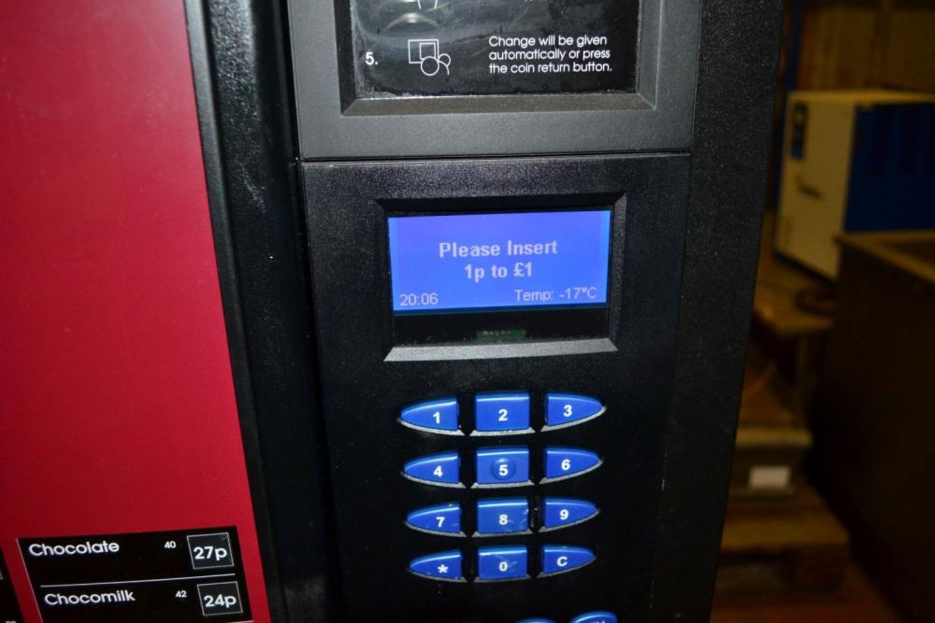 1 x Crane "Evolution" Hot Beverage Drinks Vending Machine With Keys - Year: 2009 - Recently Taken - Image 6 of 14