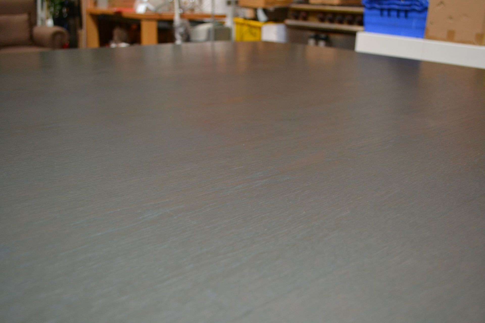 1 x Large Square Wooden Dining Table in a Grey Oak Coloured Finish - CL314 - Location: Altrincham - Image 6 of 10