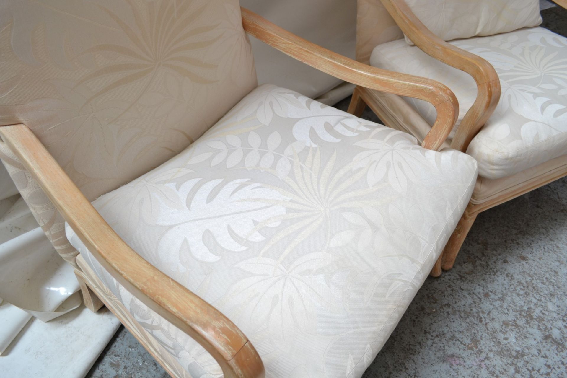 Pair of Cream Arm Chairs - CL314 - Location: Altrincham WA14 - *NO VAT On Hammer*Dimensions: - Image 8 of 9