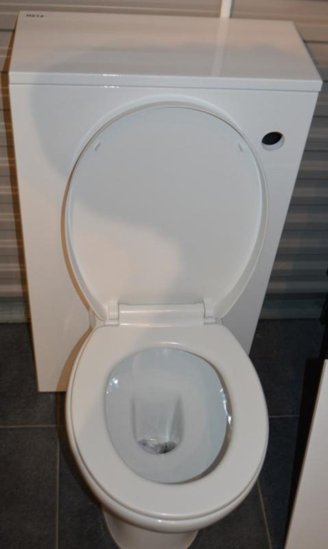 1 x White Gloss Back to Wall Toilet Pan With Concealed Cistern Unit and Soft Close Seat - CL406 - Re - Image 3 of 4