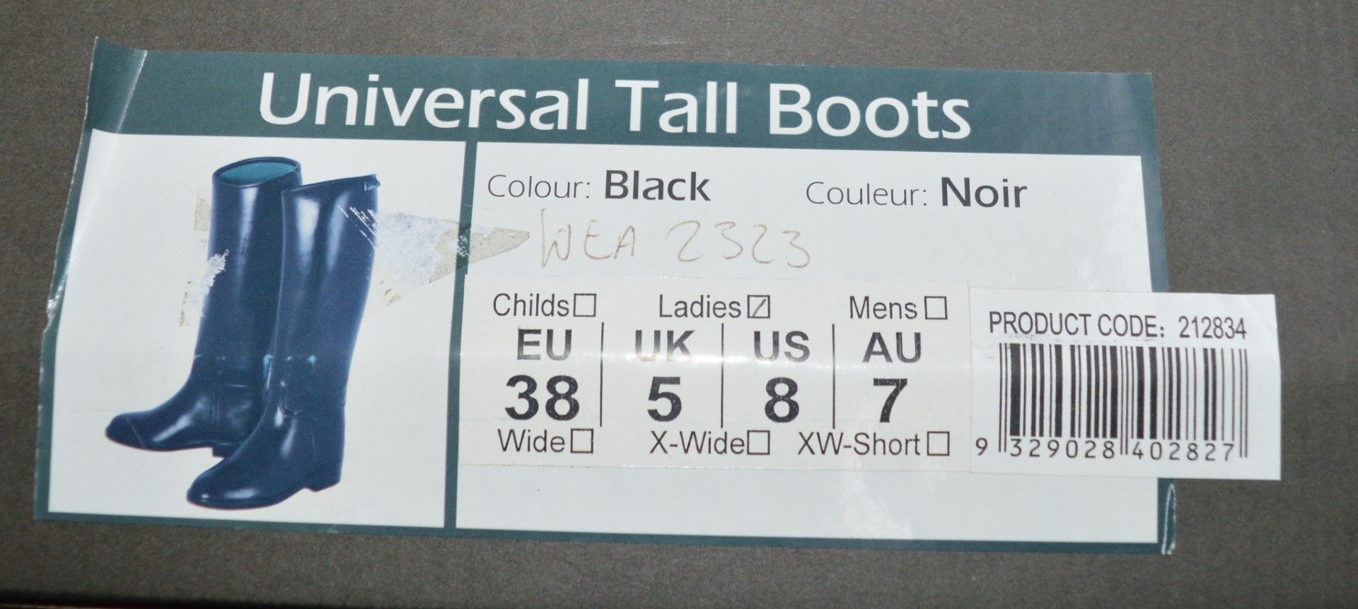 1 x Dublin Universal Tall Waterproof Horse Riding Boots - Black Ladies Size 5 (UK) - New Stock - - Image 4 of 4