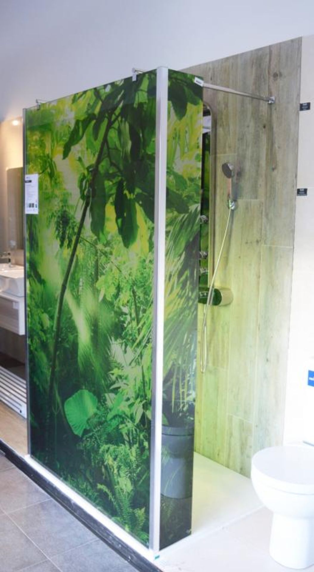 1 x Roman Showers Decam Expressions Rainforest Printed Wetroom Shower Panel With Left and Right Retu - Image 6 of 7