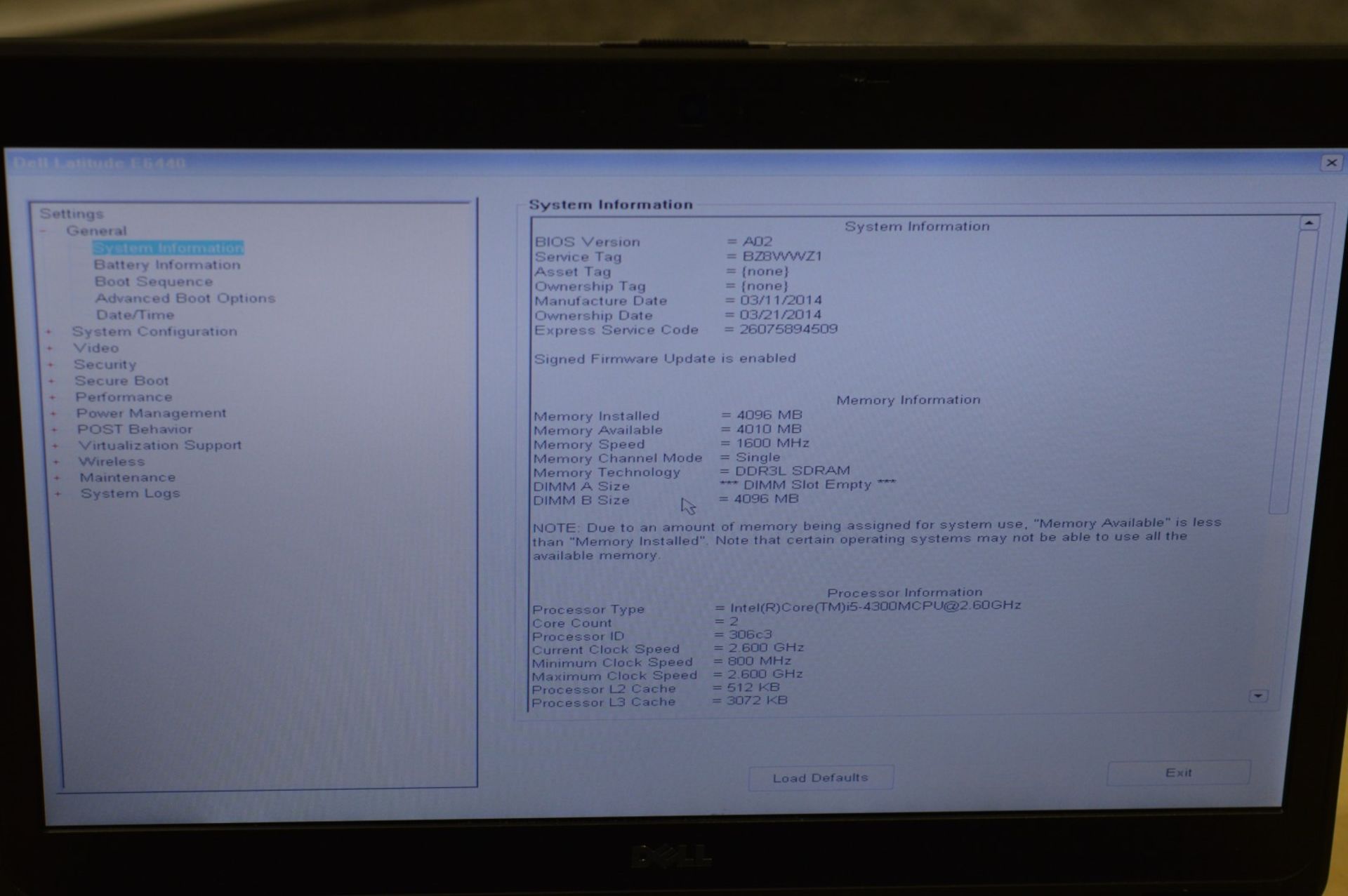 1 x Dell Latitude E6440 14 Inch Laptop - Features Intel Core i5-4300 2.6ghz Processor and 4gb - Image 3 of 7