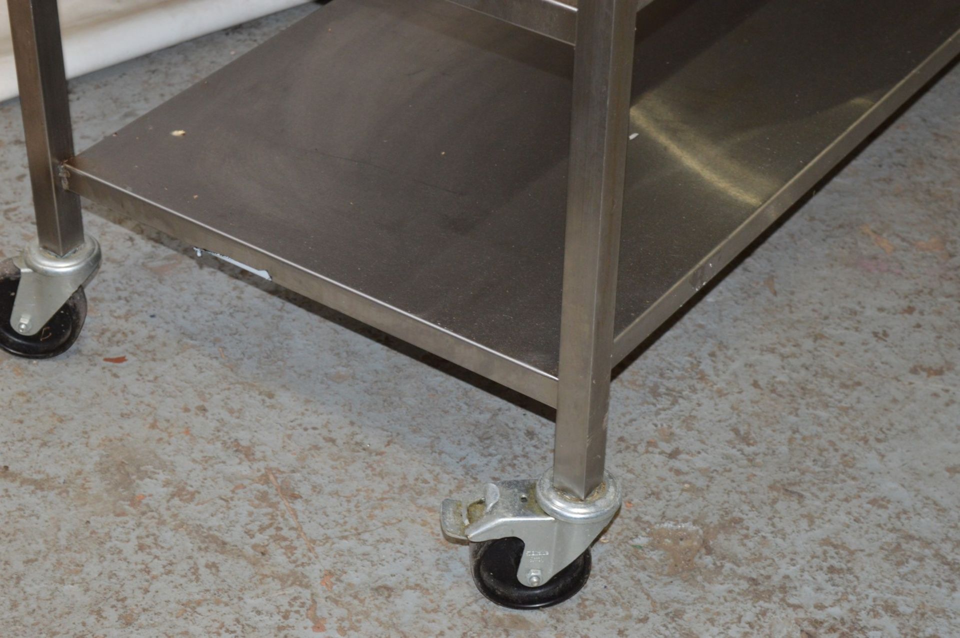 1 x Stainless Steel 3 Tier Preperation Table With Castor Wheels and Knive Block - CL282 - H87 x W170 - Image 4 of 4