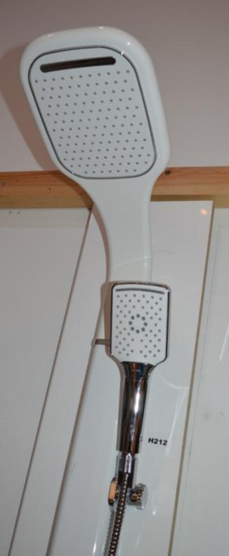 1 x Synergy Nubian Thermostatic Shower With Fixed Head and Handset - White Finish - Height 120cm - C - Image 4 of 6