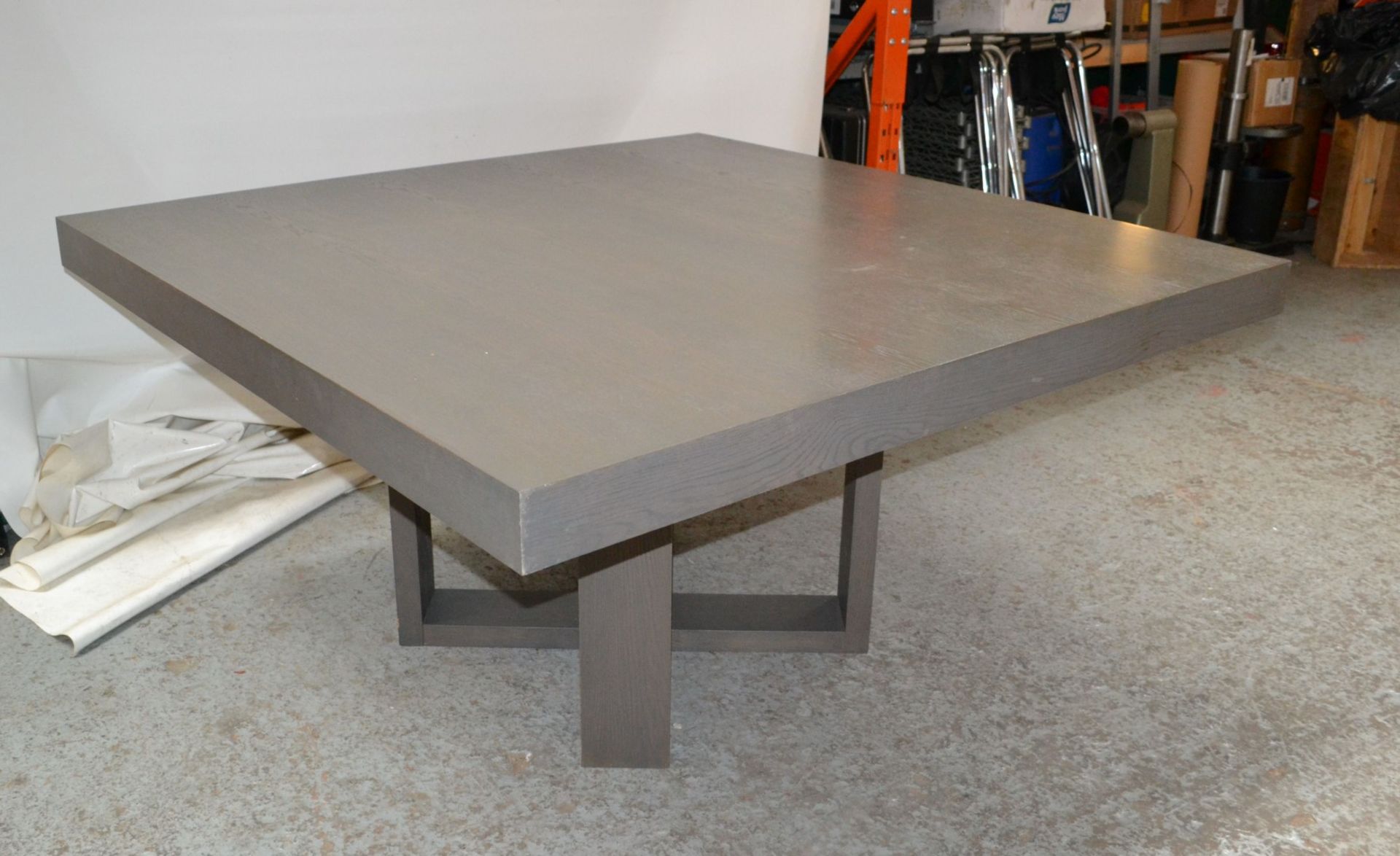1 x Large Square Wooden Dining Table in a Grey Oak Coloured Finish - CL314 - Location: Altrincham