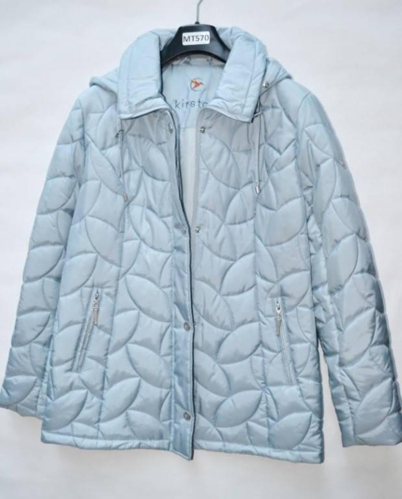 1 x Steilmann Kirsten Womens Quilted Winter Coat - Features Removable Hood - Size 12 - Colour: Pale