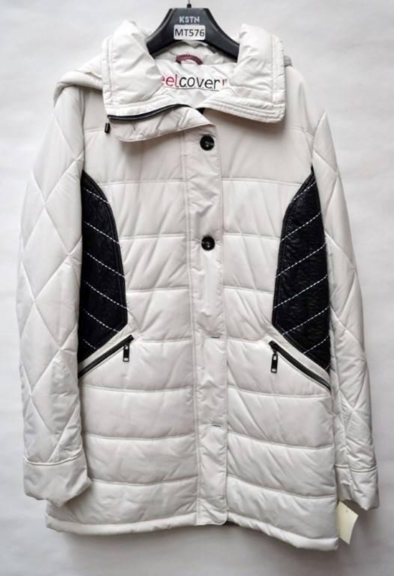 1 x Steilmann Feel KSTN C.o.v.e.r By Kirsten Womens Coat - Poly Down Filled Coat In Cream With Detac