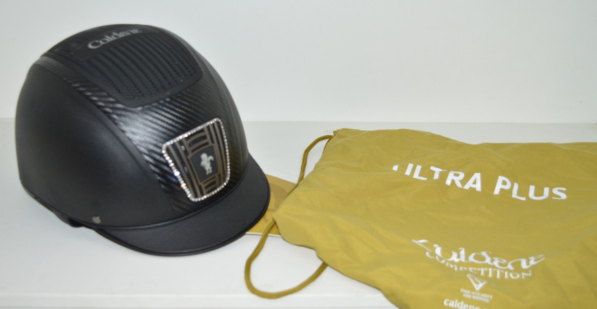 1 x Caldene Ultra Plus PAS015 Horse Riding Hat With Diamanté Crystal Logo and Carry Bag - Brand - Image 3 of 6