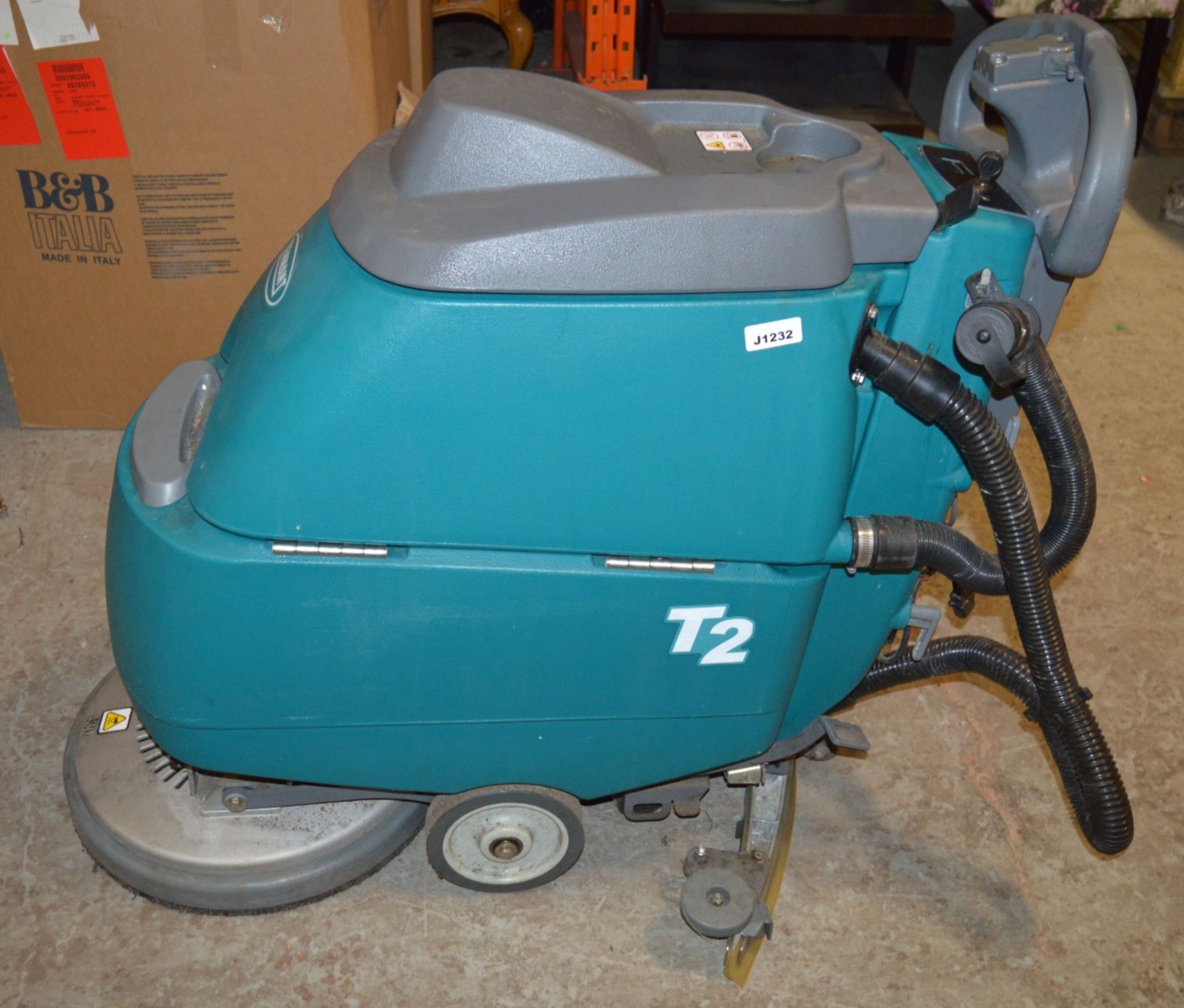 1 x Tennant T2 Mid-Size Walk-Behind Floor Scrubber - Supplied Keys and Spare Accessories - Ref: - Image 2 of 8