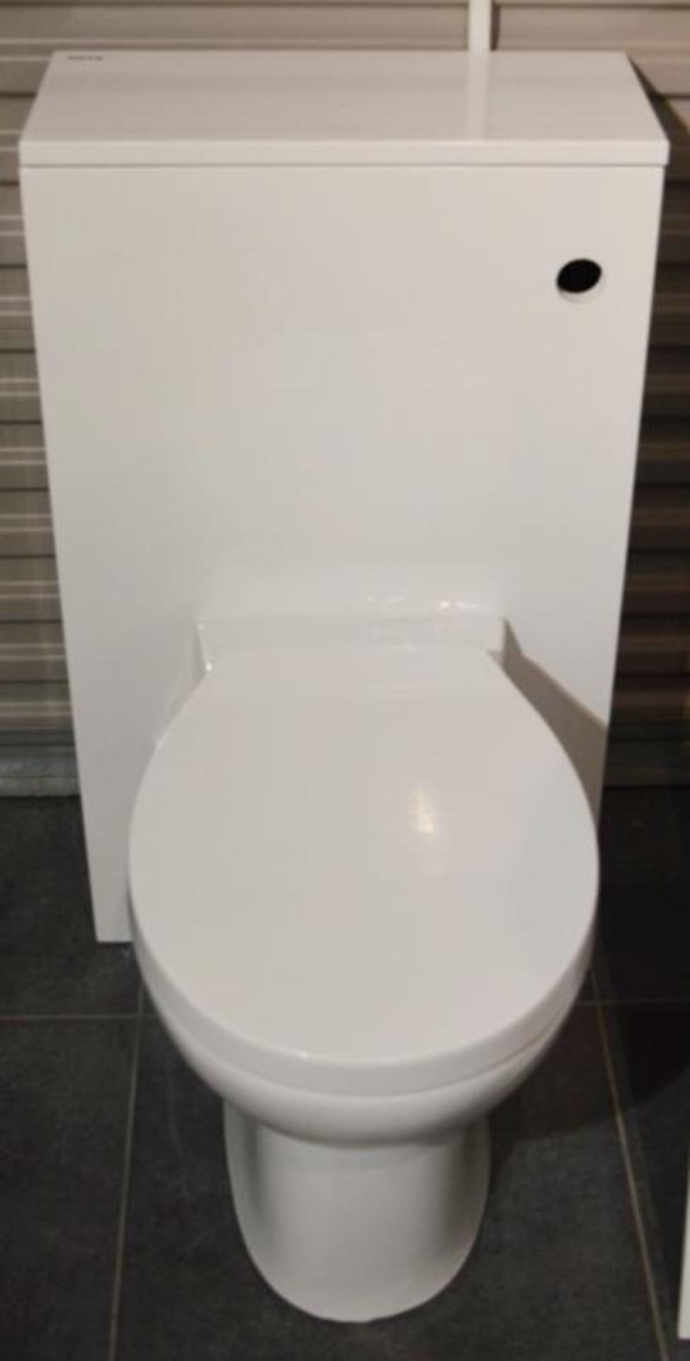1 x White Gloss Back to Wall Toilet Pan With Concealed Cistern Unit and Soft Close Seat - CL406 - Re - Image 2 of 4