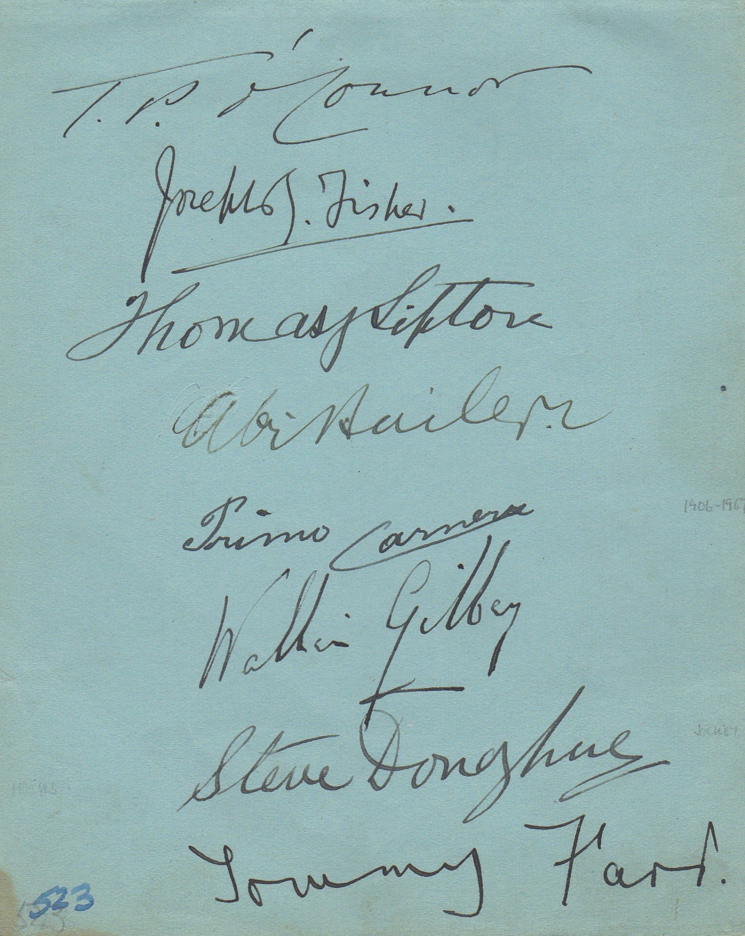 FAMOUS MEN: A vintage signed album page