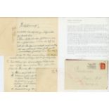 HITLER'S CHANCELLERY: Three signed envel