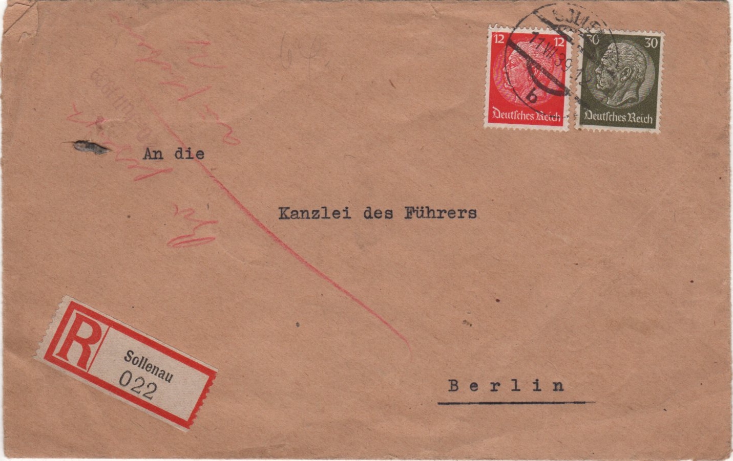 HITLER'S CHANCELLERY: A small selection of A.Ls.S., a postcard, carbon copies etc. - Image 9 of 19