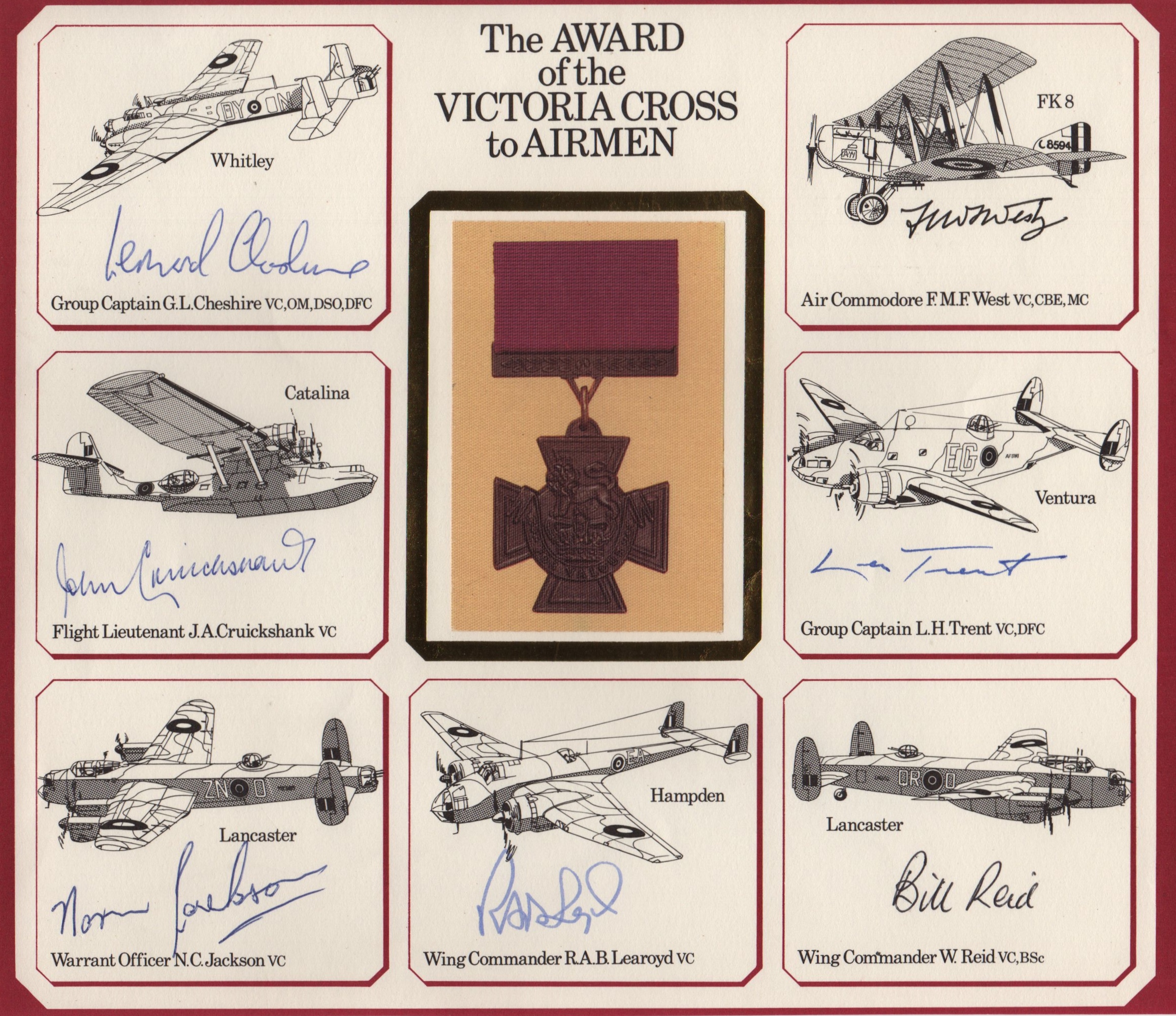 VICTORIA CROSS: Signed 9½ x 8 ½ Commemorative Cover, neatly trimmed front panel only,