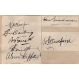 CRICKET: Small selection of multiple signed pieces (neatly laid down to album pages),