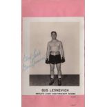 BOXING: Selection of vintage signed album pages and pieces, postcard photographs etc.
