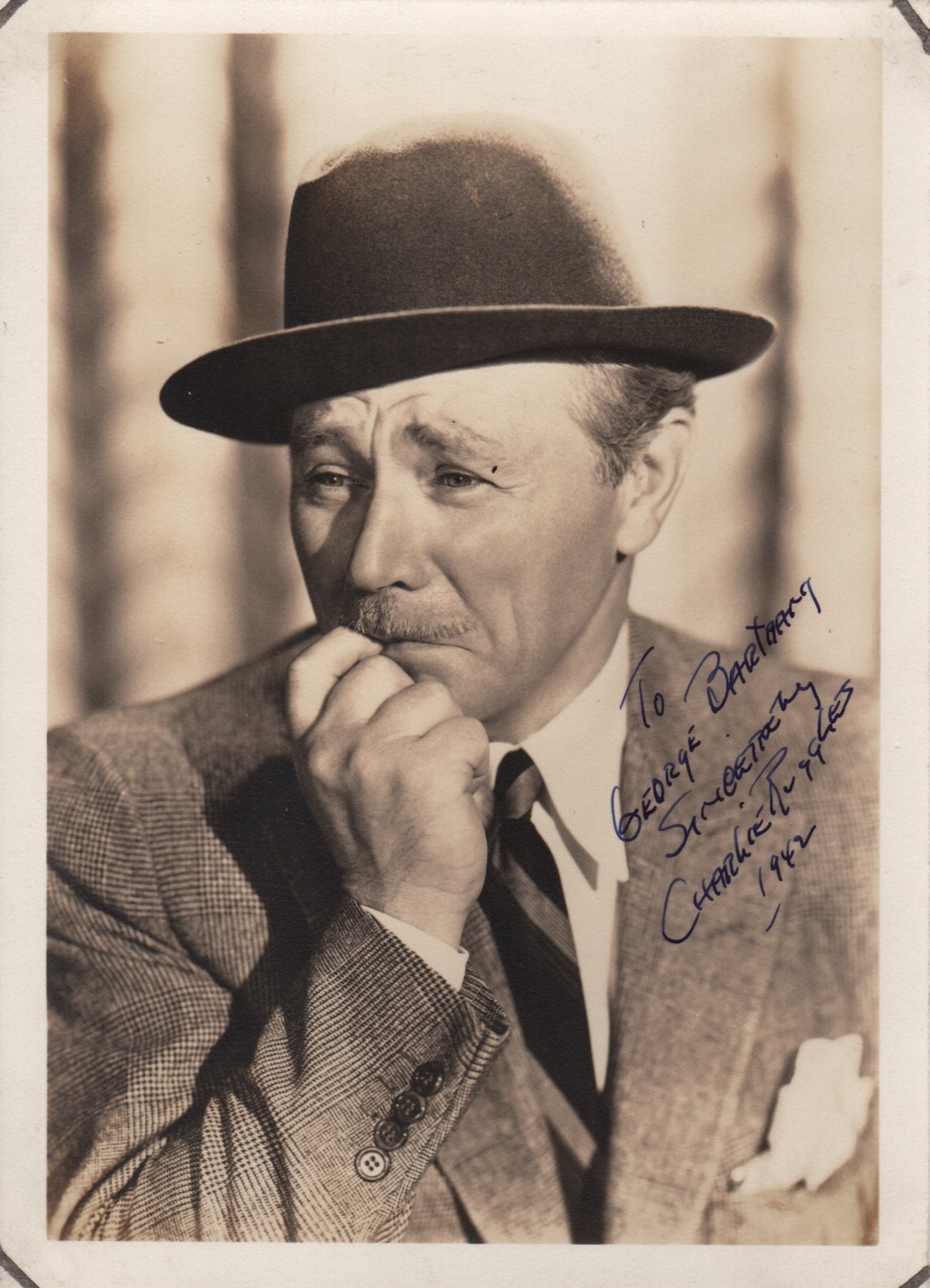 ACTORS: Selection of vintage signed 5 x 7 photographs by various film actors including Charlie