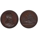 FRENCH REVOLUTIONARY WARS: A bronze commemorative medallion produced to celebrate Earl Howe's