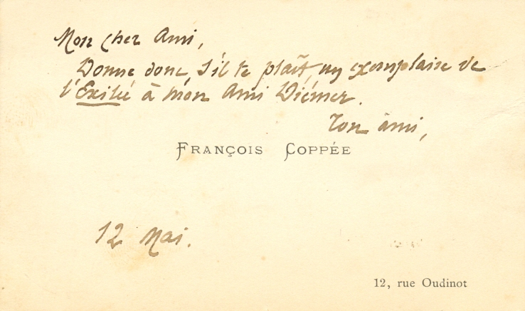 COPPEE FRANÇOIS: (1842-1908) French Poet