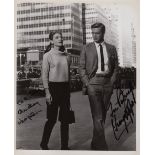 BREAKFAST AT TIFFANY'S: Signed and inscribed 8 x 10 photograph by both Audrey Hepburn (Holly