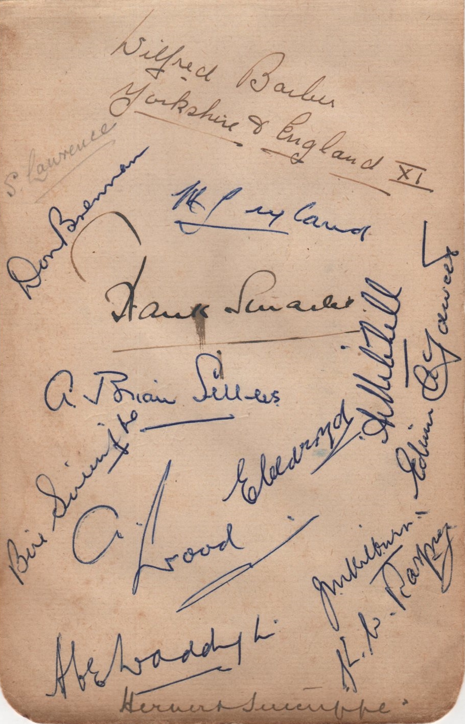 CRICKET: A page removed from an autograph album individually signed by nine England test cricketers - Bild 2 aus 7