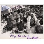 BRITISH CINEMA: An unusual multiple signed 10 x 8 photograph by the film stars Charlton Heston,