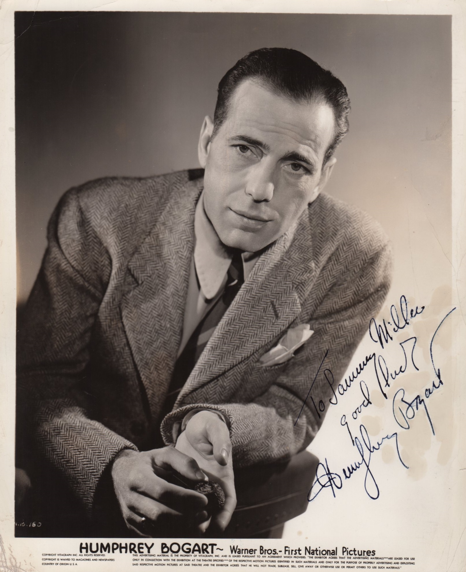 BOGART HUMPHREY: (1899-1957) American Actor, Academy Award winner.