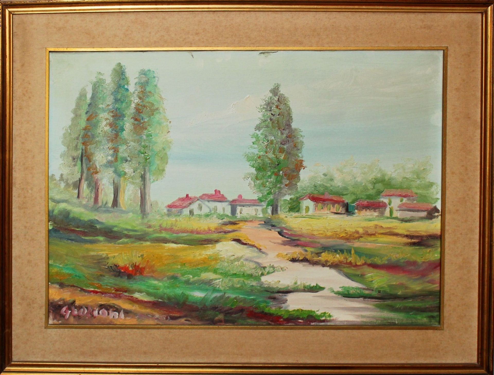 N. 4100 (V.F. 904) Campagna di Massafiscaglia, olio su tela, Domenico Graziani, cm. 50x70