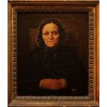 Ritratto di donna, scuola Italiana dell'800, olio su tela, cornice coeva, cm. 25x30