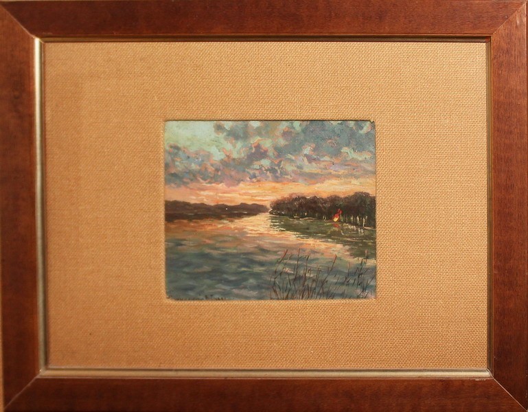 Paesaggio, olio, cm. 20x17