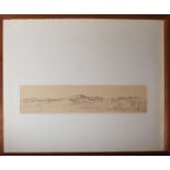 Paesaggio, disegno, cm. 35x7