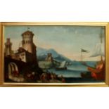 Capriccio, maestro Veneziano del '700, olio su tela cm. 130x80