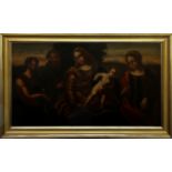 Sacra Famiglia con San Giovannino e Santa Elisabetta, Maestro veneto del '600, cm. 120x70