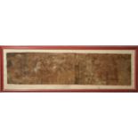 Scene di vita romana, olio su carta anonimo del '500 cm. 20x80 pubblicato