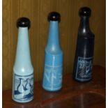 Tre bottiglie in ceramica con grafica Salvador Dali, anno 1970