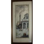 Coppia di stampe, acquerellate, primi'900, cm. 28x55