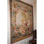 Arazzo raffiguarante scena bucolica, Aubusson, cm. 165x210, primi'900