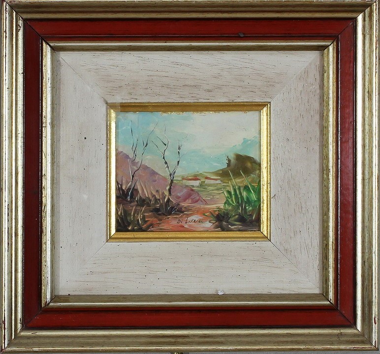 Paesaggio onirico, Pietro Di Lucia 1978, olio, 8 x 9,5 cm (V.F. 841 / 41)