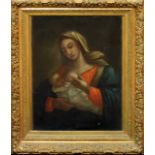 Madonna del latte, scuola Italiana del ‘700, olio su tela, cm. 49x64, cornice fine '800 (V.F.