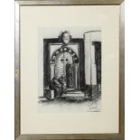 Mendicanti della medina di Tunisi, Lucia Zelati 1971, carboncino, 46,5 x 34,5 cm (V.F. 841 / 117)