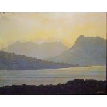 Primo mattino di Caprera, baia di porto Palma, olio su tela Daniele Cantoni 1989 (Castel Bolognese