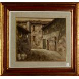 Via Colombarina di Imola, olio su tela, Walter Dall'Oppio (1926-2000), cm. 40x30