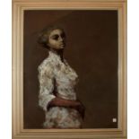 Ritratto di donna, olio su tela, Walter Dall'Oppio, cm. 59x78