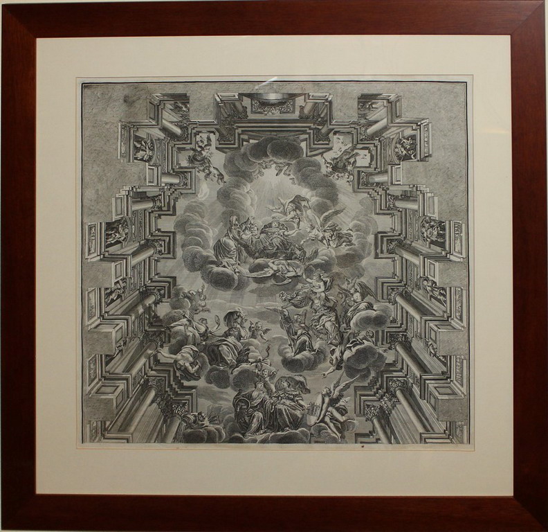 Lotto di quattordici stampe architettoniche con vari palazzi nobiliari ed interni Tedeschi, cm. - Image 10 of 15