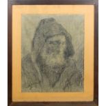 Ritratto di frate, carboncino su carta cm. 38x48 firmato