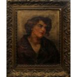 Ritratto di giovane donna, olio su tela, primi'900, cm. 40x53, cornice coeva